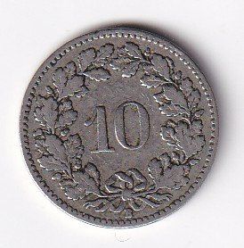 Tutti le monete: 10 Rappen 1904 rar – Usato da Neuchâtel venduto da karlpierrino 1