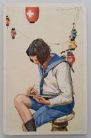 Bundesfeierpostkarte Nr.42 - 1925 - Lernender Knabe, gest.