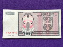 Knin 1993 - Republika Srpska Krajina - 50000000 Dinara