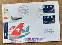 Flugpost Brief Genève - Sion 17.5.68