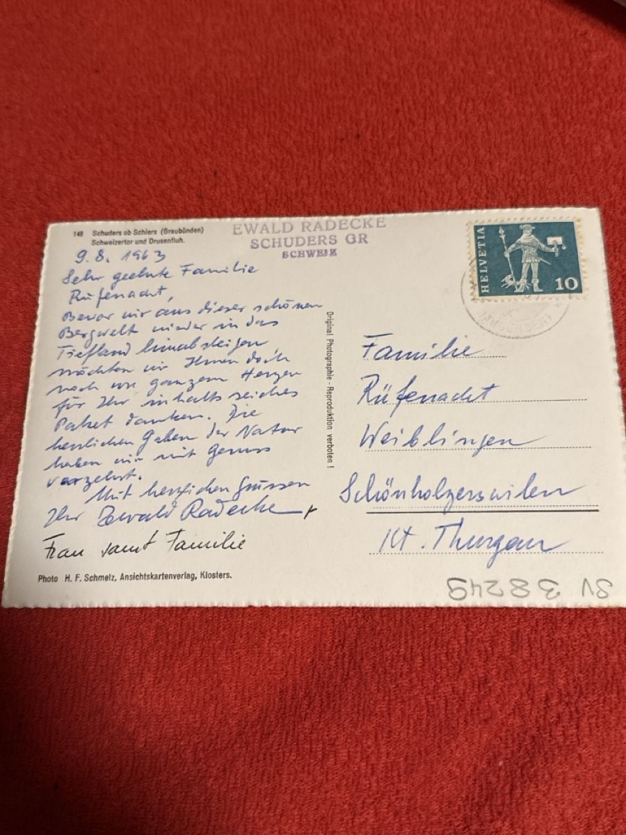Cartoline postali: Ak schuders rar – Usato da St. Antönien venduto da and_75rc 1