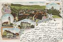 Tegerfelden ZH 5 Bild Litho UPU Marke 5 Rp 1900 sehr gut erh