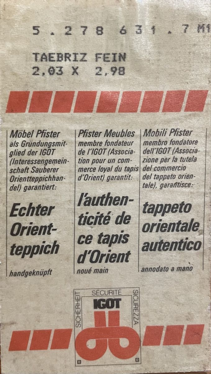 Tappeti: Tapis persan Tabriz Fein – Usato da Fribourg venduto da Nimynho 5