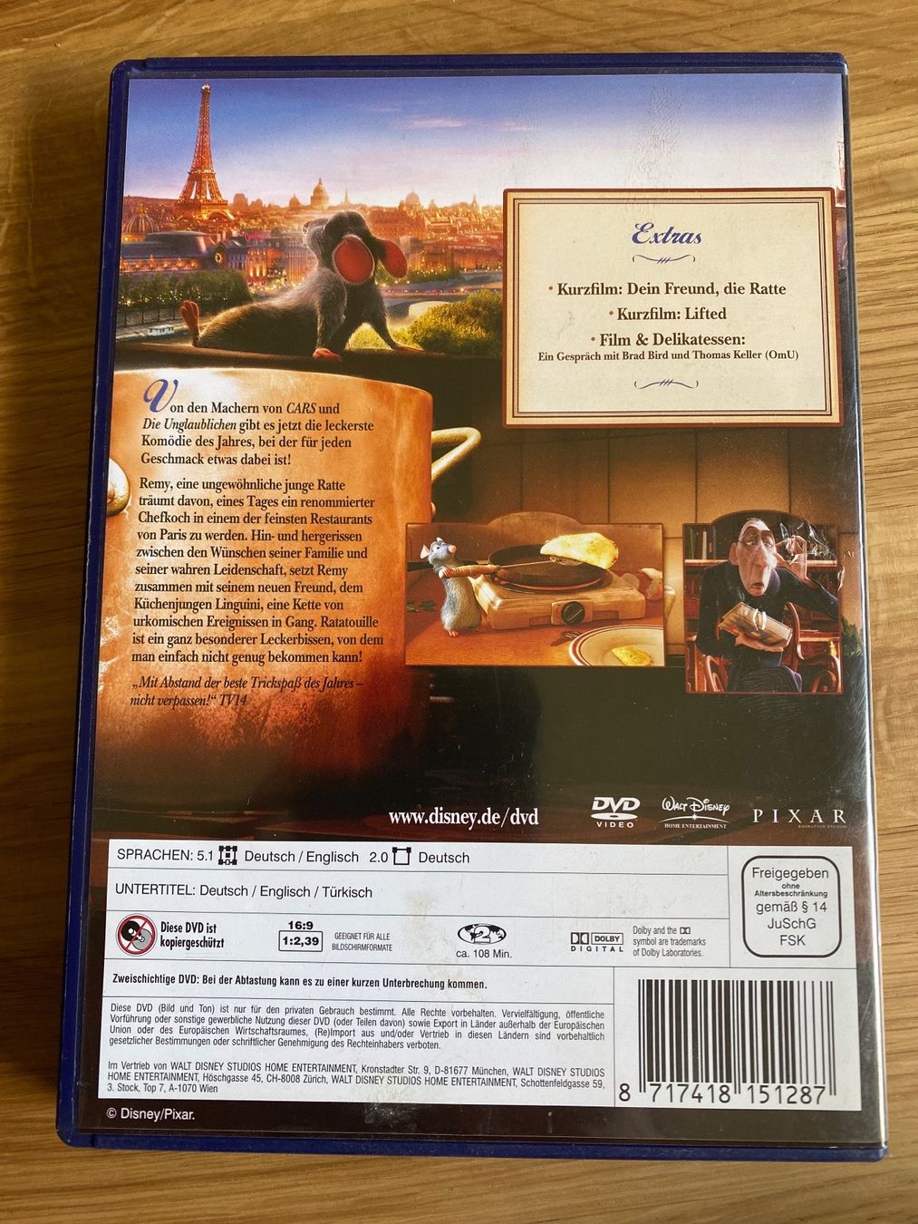 Tutti i DVDs: DVD RATATOUILLE DISNEY PIXAR – Usato da chiasso venduto da Wulli 1