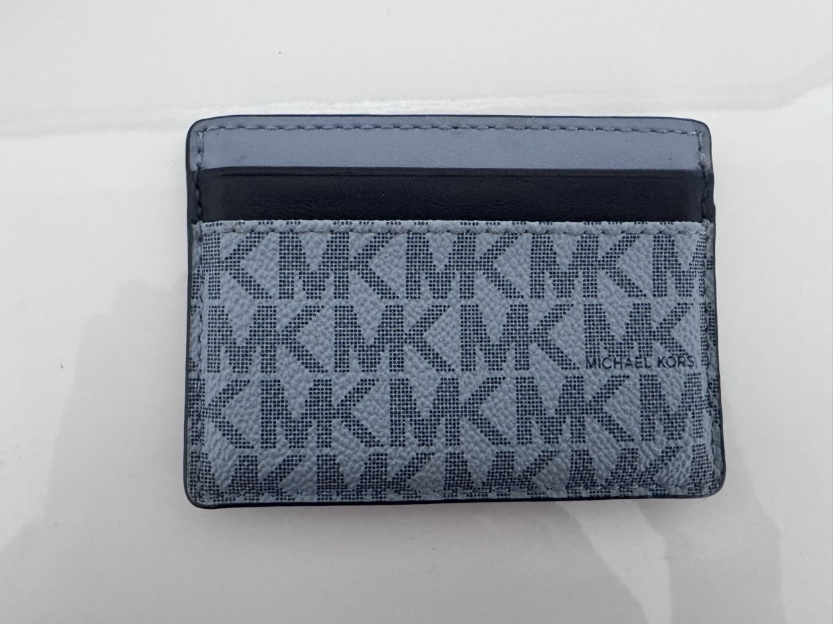 Michael Kors Portafogli: Kartenetui Michael Kors Logo grau blau mit Box – Usato da Bern venduto da Angela23 1