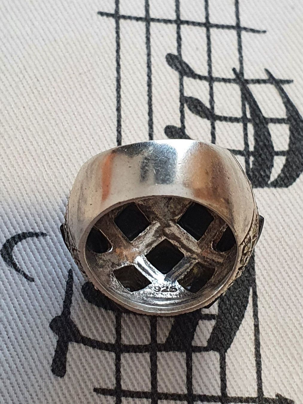 Ringe: Vintage, opulenter 925er Silber Markasiten/Onyx Ring – Gebraucht aus Wohlen AG von palmsprings 8
