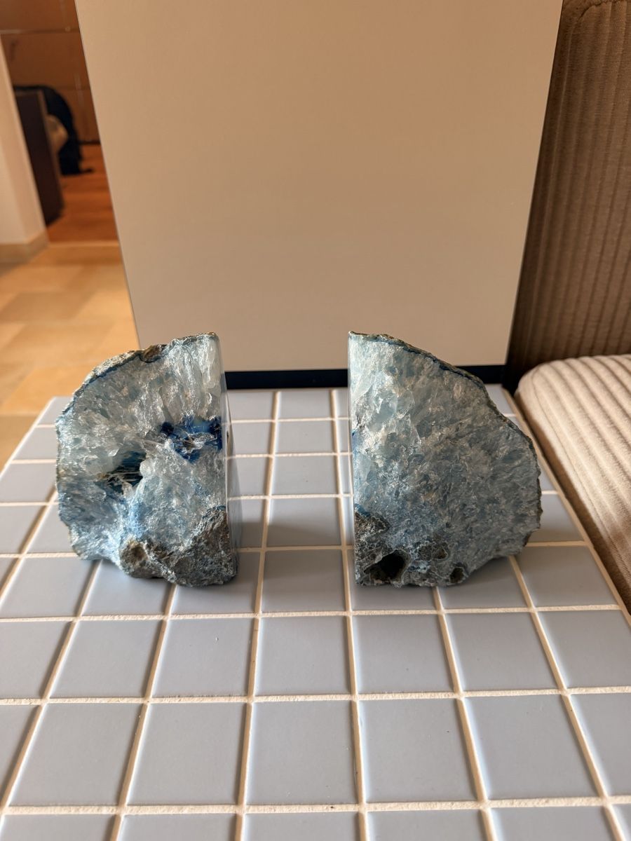 Tutte le decorazioni: Agate Bookends, A Stunning Set, Blue Tones, Stone Decor – Usato da Altendorf venduto da gio_86dc 3