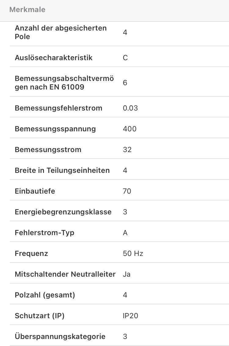 Hager Schalter: FI/LS RCD Schalter Hager 4P C32 30mA A – Neu (gemäss Beschreibung) aus Maienfeld von  3