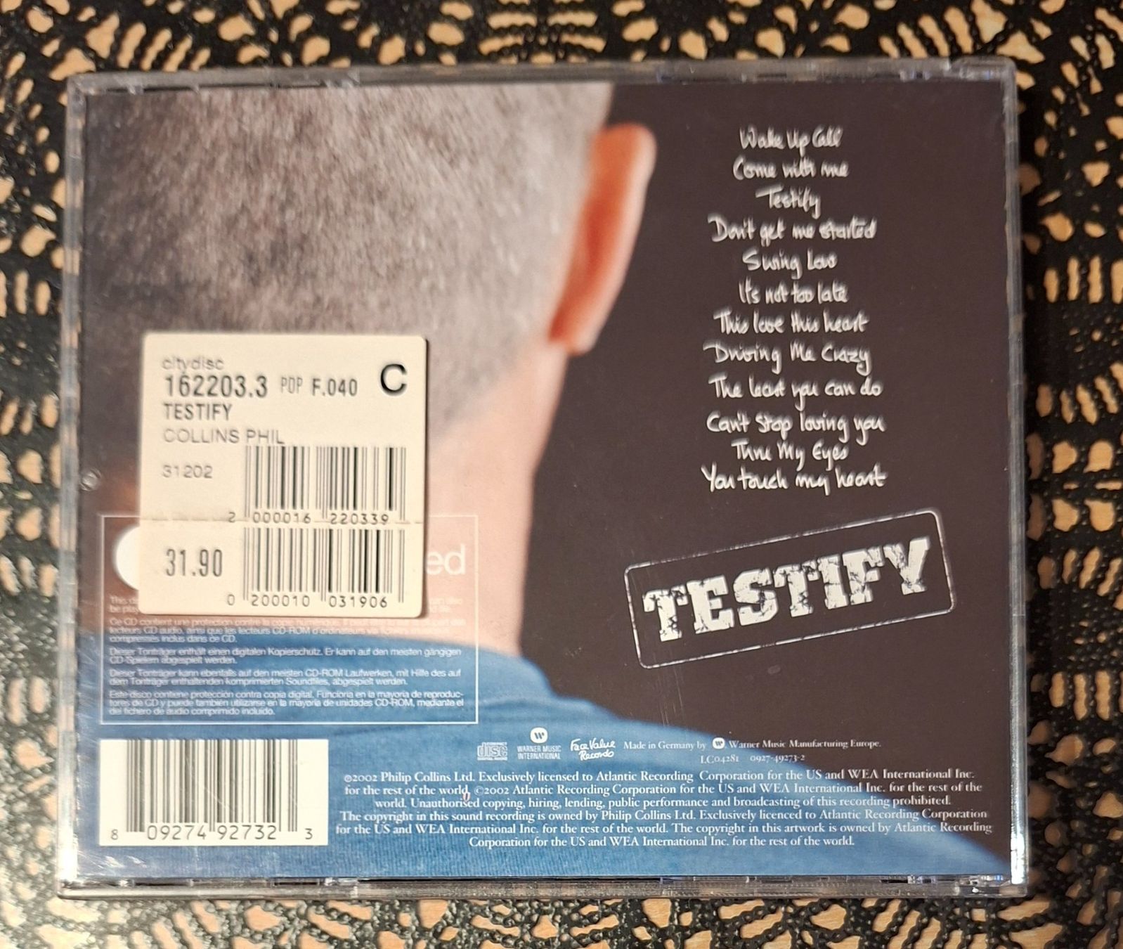 CDs: Phil Collins - Testify, UK Pop-Rock CD Album 2002 – Gebraucht aus Schönenberg TG von Gregolino76 1