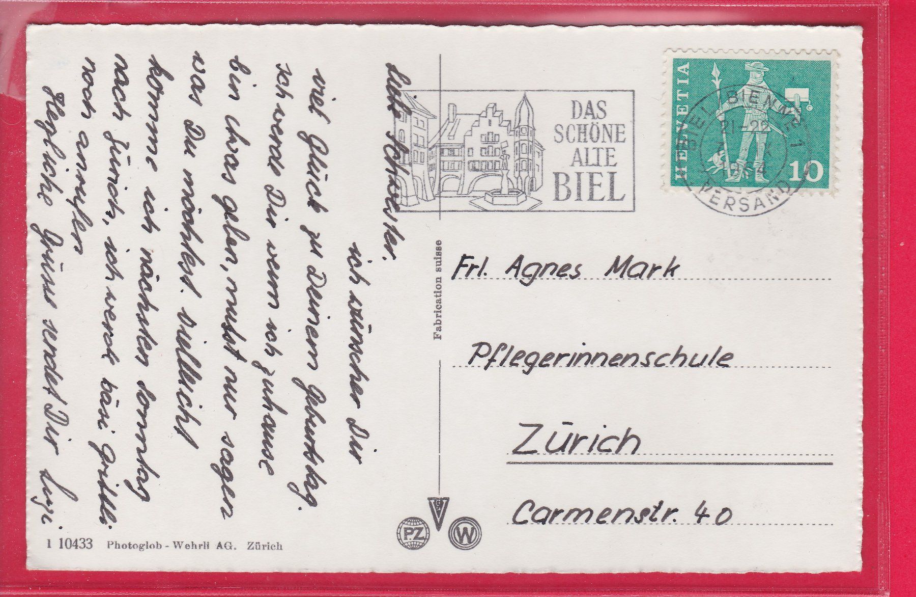Ansichtskarten: BÖZINGEN, HOLZFACHSCHULE, 7.9.1964 – Gebraucht aus Oberrieden von Gebirgsstelze 1