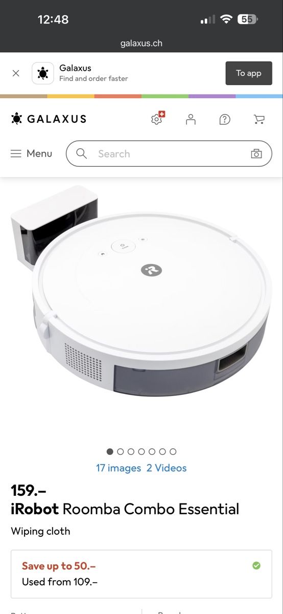 Staubsauger & Zubehör: iRobot Roomba combo essential- smart vacuum cleaner – Gebraucht aus Zürich von als_d57v 6