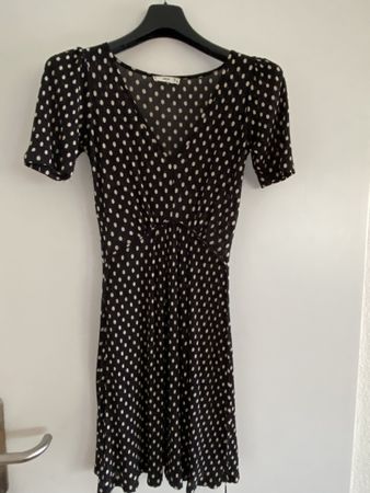 Mango Polka Dot Dress Black White Size S