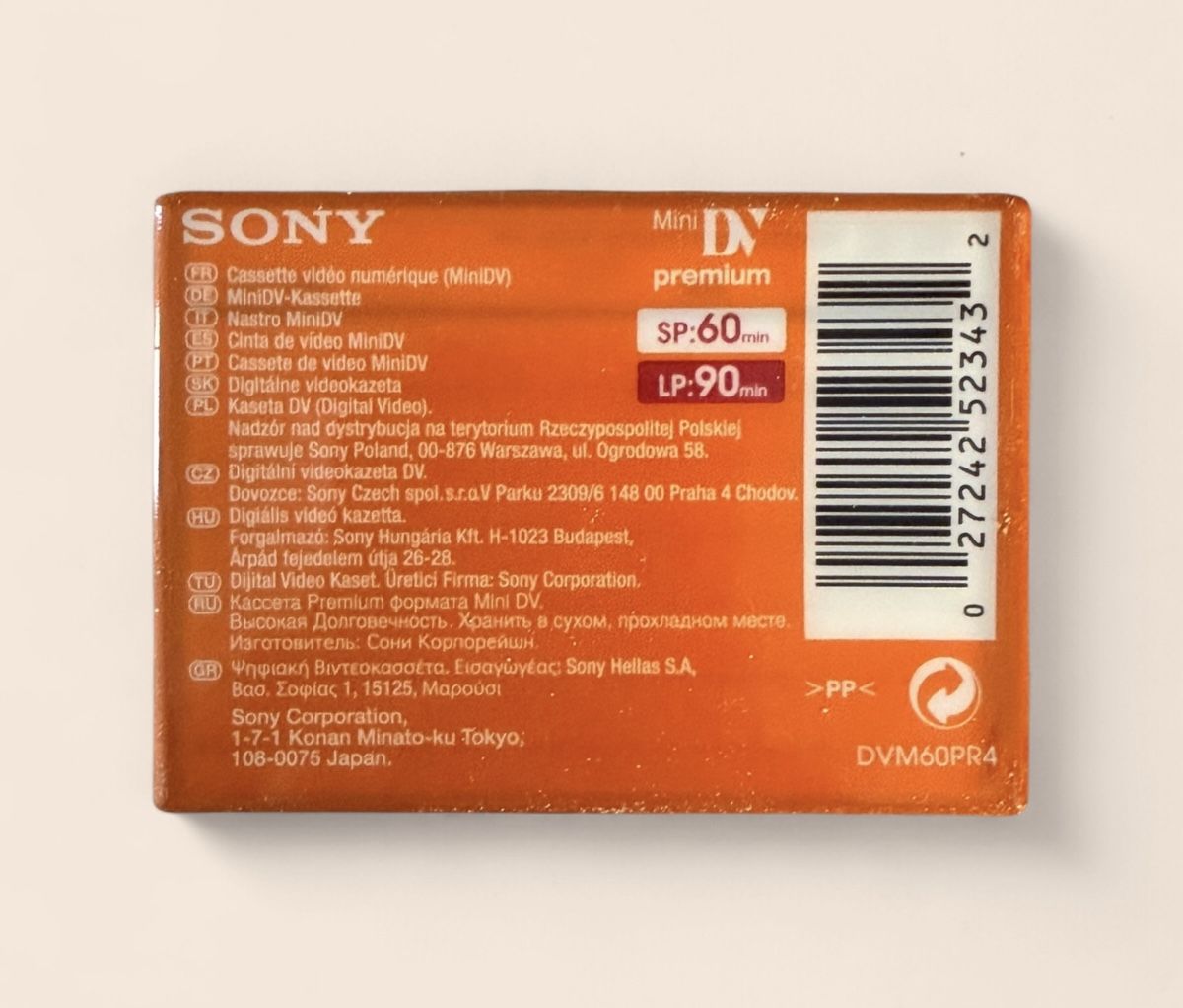Cassette vuote: Sony Mini DV Tape - DVM60 DVM60PR4 - Cassette MiniDV Premium – Nuovo e nell'imballaggio originale da Vessy venduto da _Callidus_ 1