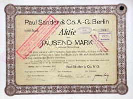Paul Sander & Co AG, Berlin - 1920