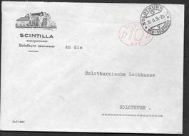 Solothurn illustr. Brief Freistempel Scintilla 20.2.1934