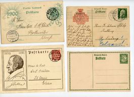 16 Postkarten Deutsches Reich/Reichspost/Bayern/Würtemberg