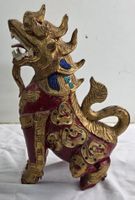Asiatische Löwenfigur – Handarbeit, bemalt und verziert