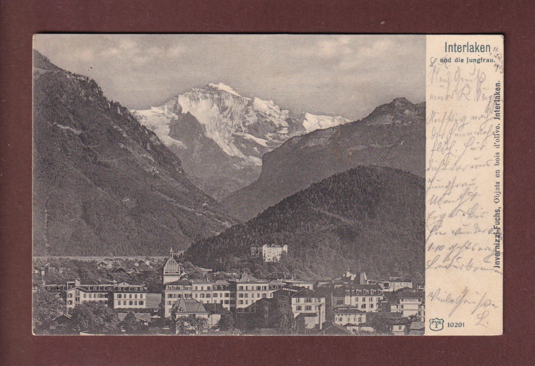 Cartes postales: INTERLAKEN - Jungfrau - 1903 – D'occasion à Pully par nicecards-shop