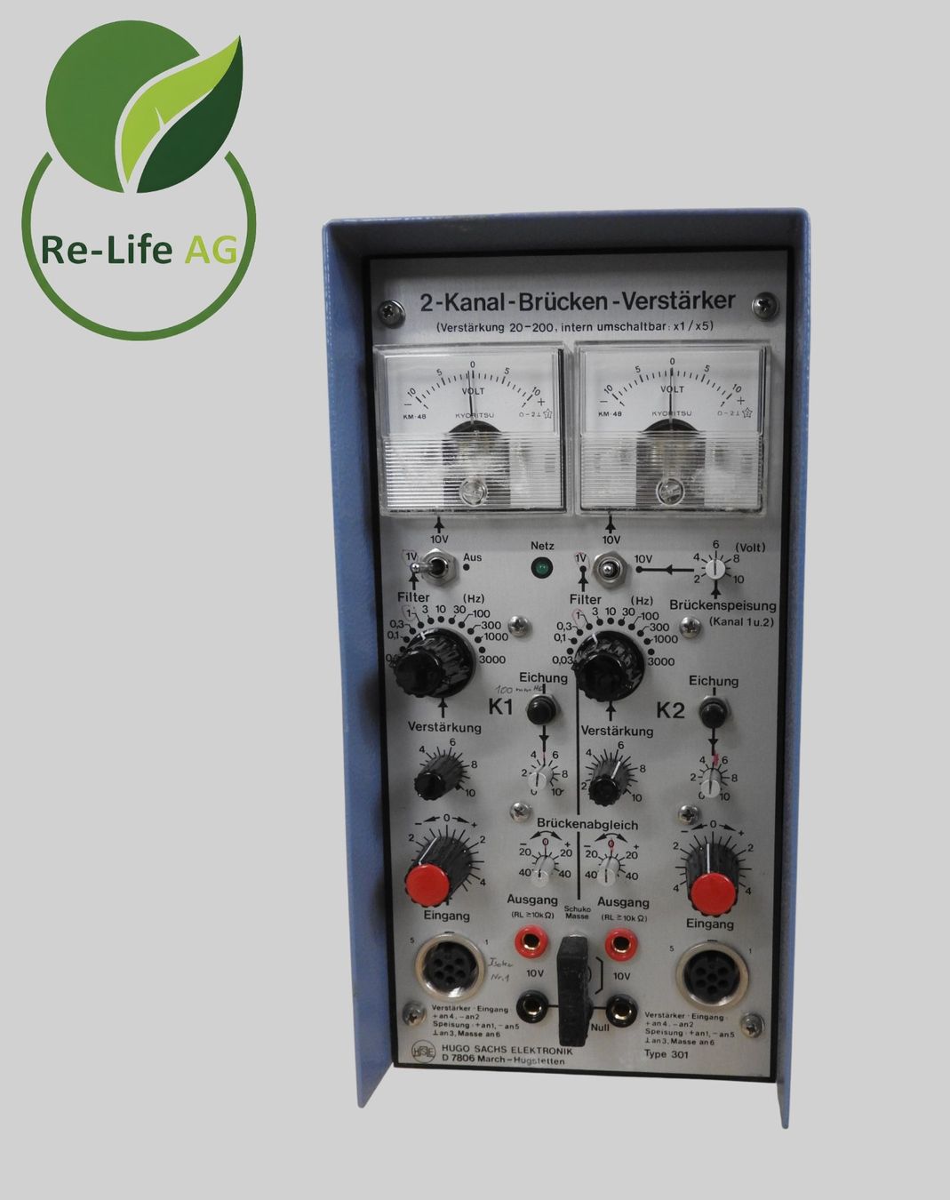 Amplificatori: Hugo Sachs Elektronik 2 Channel Bridge Amplifier – Usato da Reinach BL venduto da Re-LifeAG_Labor 4