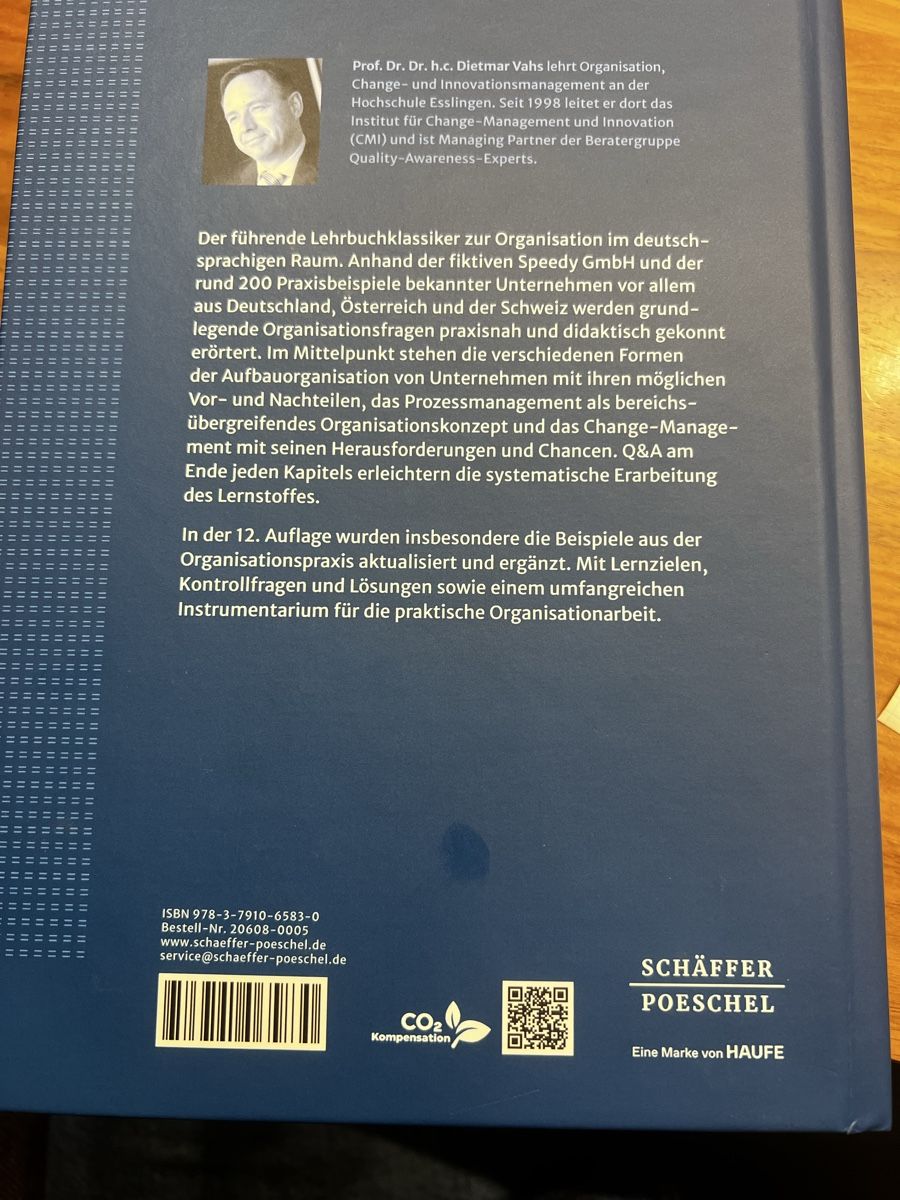 Libri: ORGANISATION Ein Lehr- und Managementbuch – Nuovo (secondo la descrizione) da Ipsach venduto da Be44 1