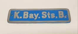 K.Bay.Sts.B. Lokschild Wagenschild Eisenbahnschild