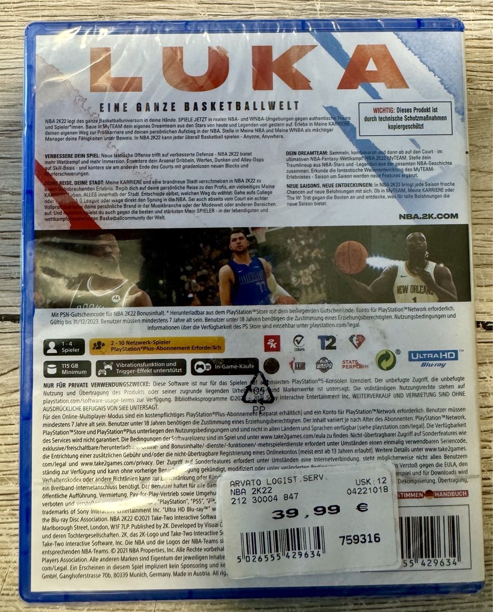 Sony Spiele: NBA 2K22 - Eine ganze Basketballwelt – Gebraucht aus Würenlos von Fejzo1987 1