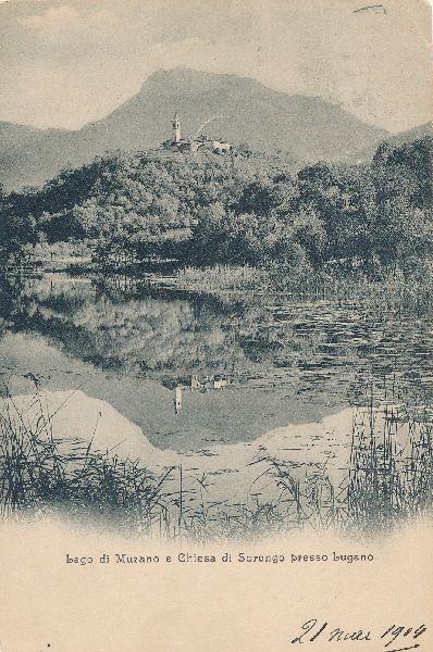 Cartoline postali: Lugano Lago di Muzano 1904 – Usato da Emmenbrücke venduto da teestube
