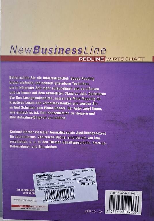 Libri: Professionelles Speed Reading – Usato da Worblaufen venduto da Aandy 3