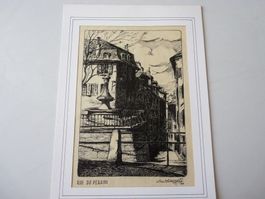 Dessin à l'encre Rue du Perron Genève