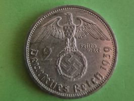 2 Deutsche Reichsmark 1939 - Silber