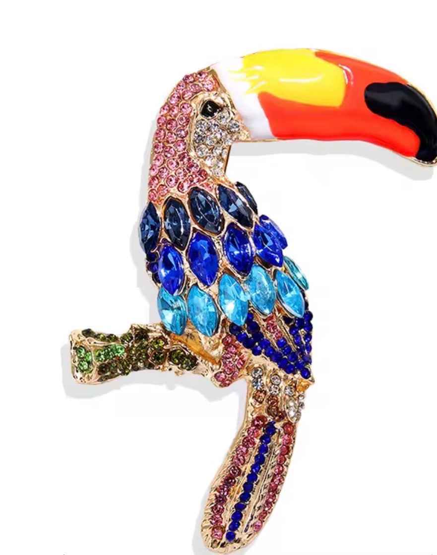 Spille & Fermagli: Toukan Vogel Brosche mit Strass – Nuovo (secondo la descrizione) da Gams venduto da Mariawicca