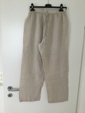 Leinenhose Sommer Gr. M Beige leicht & luftig für warme T...