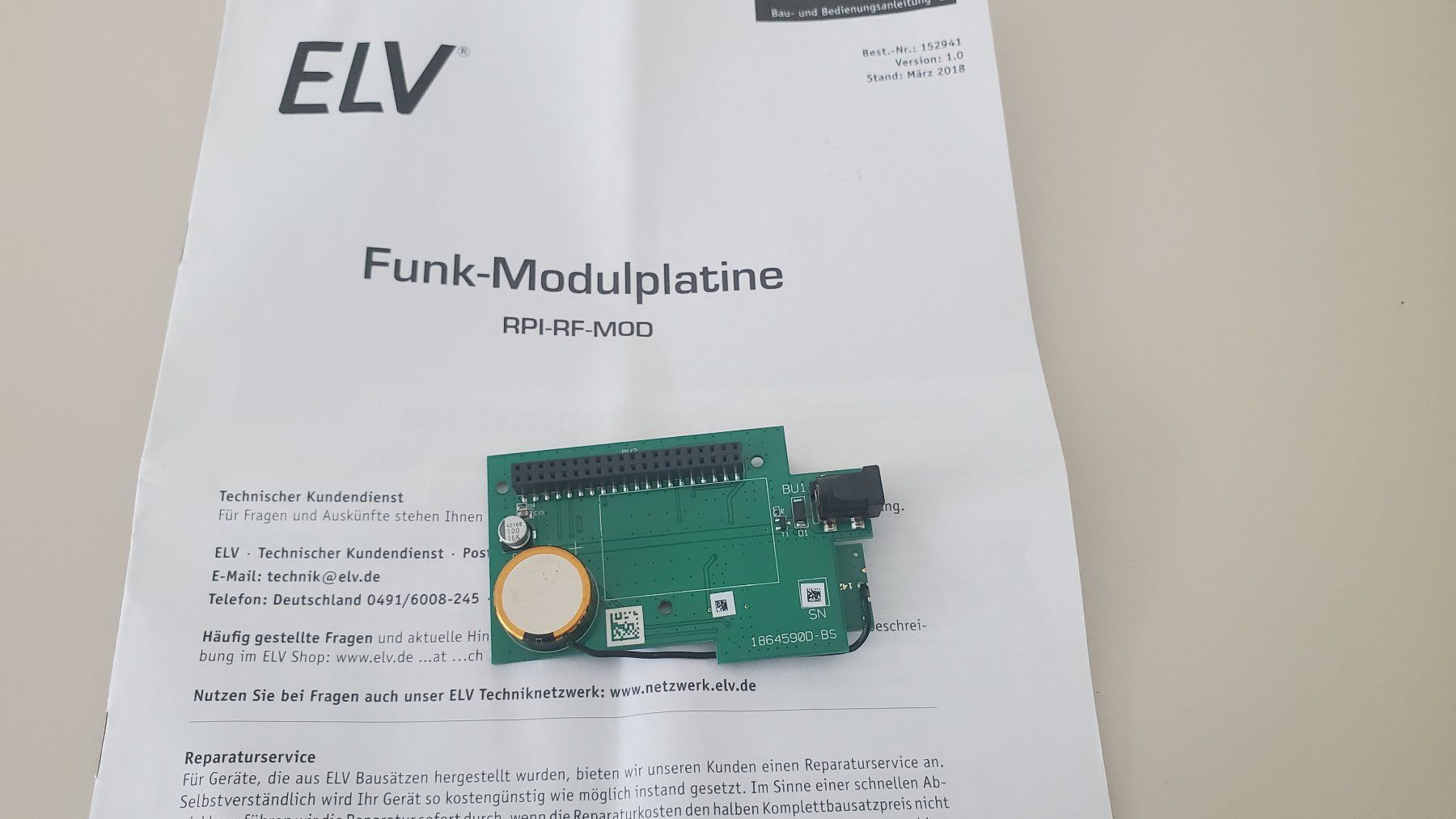 Homematic Componenti elettronici: Homematic Funk-Modulplatine – Nuovo (secondo la descrizione) da Dättwil AG venduto da Wintech 2