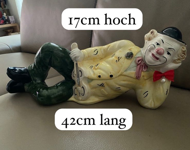 Figuren: Lustige Clown Keramikfigur, 42cm lang – Gebraucht aus Neftenbach von Rose40 1
