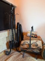 set pour cheminée avec 2 tapis ignifugés