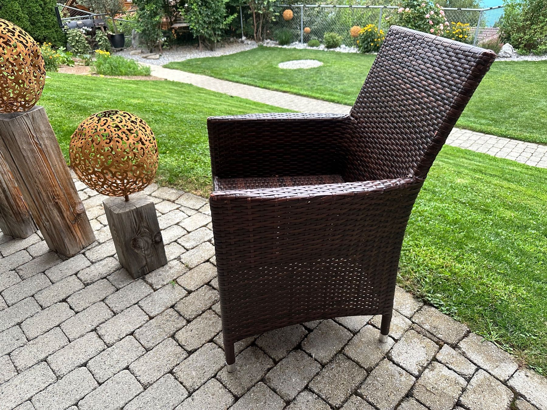 Sedie: 5 Gartenstühle aus Pollyrattan Braun – Usato da sigriswil venduto da markust0102 2