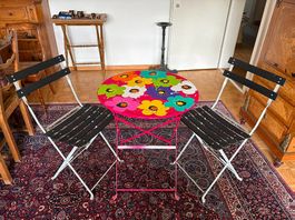 Ensemble bistrot pliant  1 table + 2 chaises