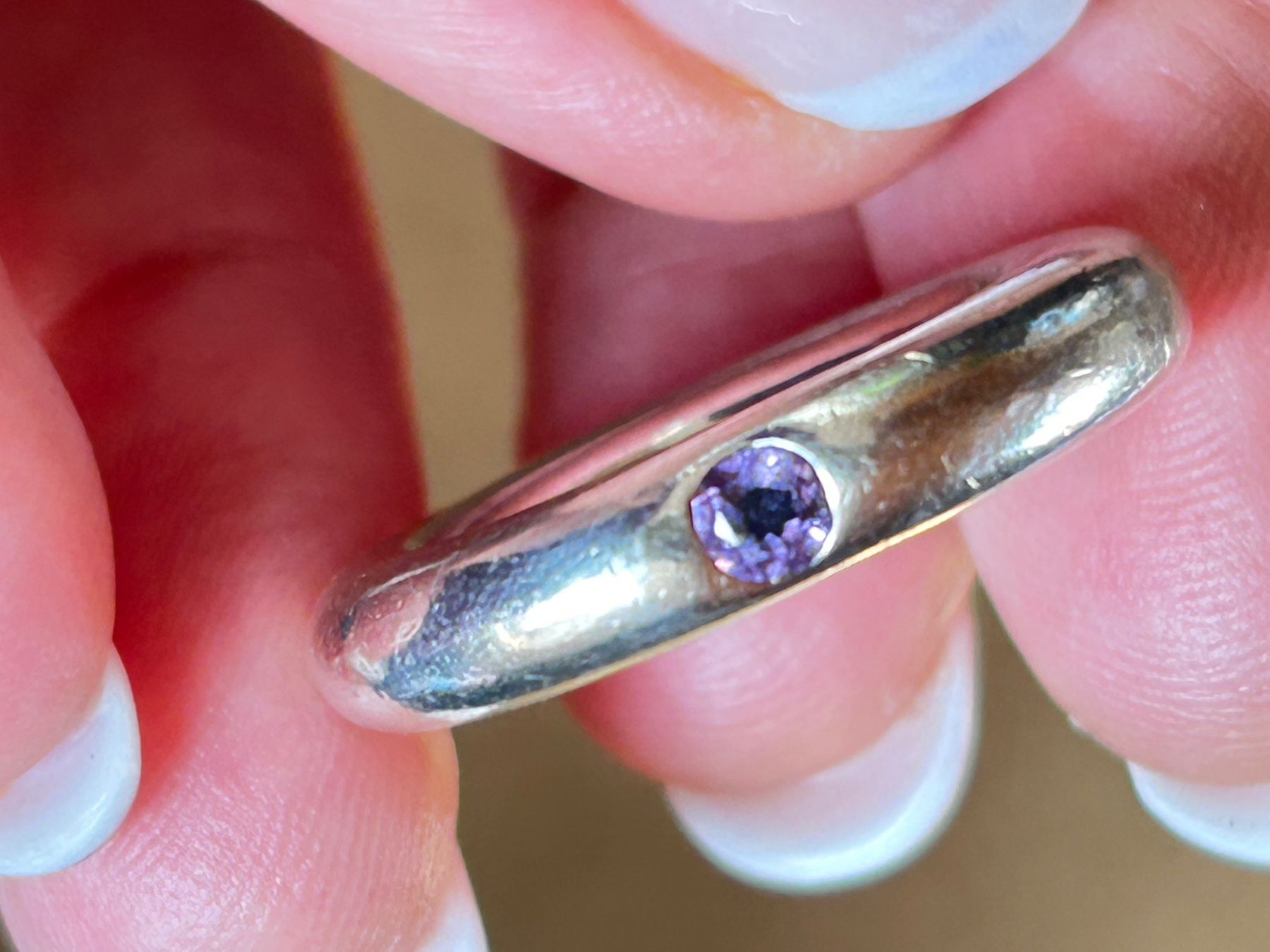 Anelli: Silberring mit Amethyst Stein, Grösse 52 – Usato da Dittingen venduto da Bijoubelle