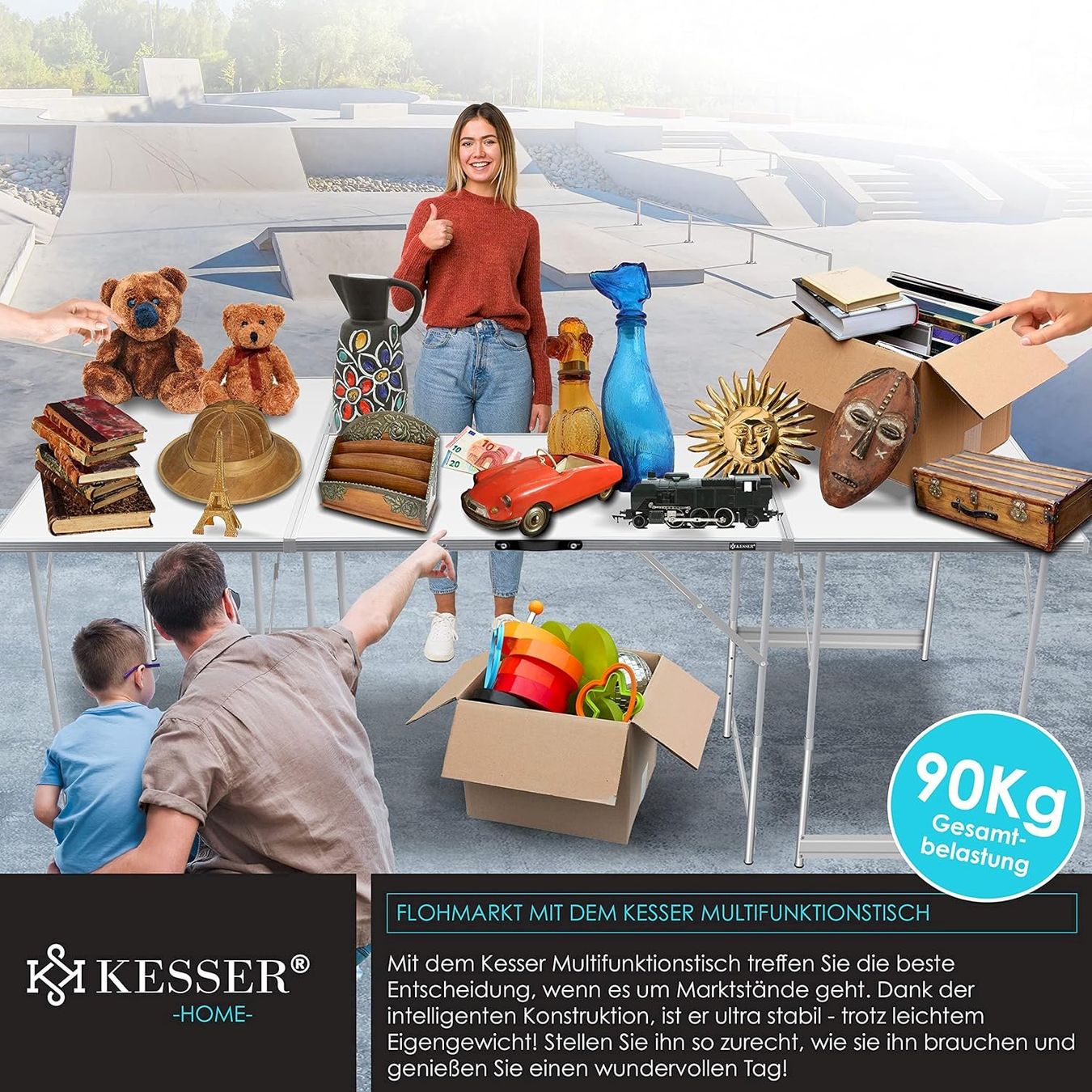 Set di tavolo e panche: KESSER 3× Multifunktionstisch klappbar – Nuovo e nell'imballaggio originale da Bottighofen venduto da zaap 3