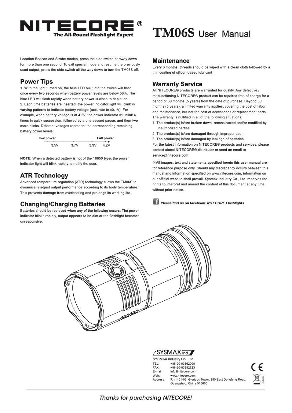NiteCore Lampade: LED Taschenlampe Nitecore TM06S – Usato da Uznach venduto da ifml 5