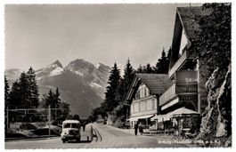 Brünig-Passhöhe, alter Bus, gelaufen 1953