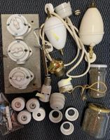 Antike Elektroinstallation Porzellan Schalter Konvolu