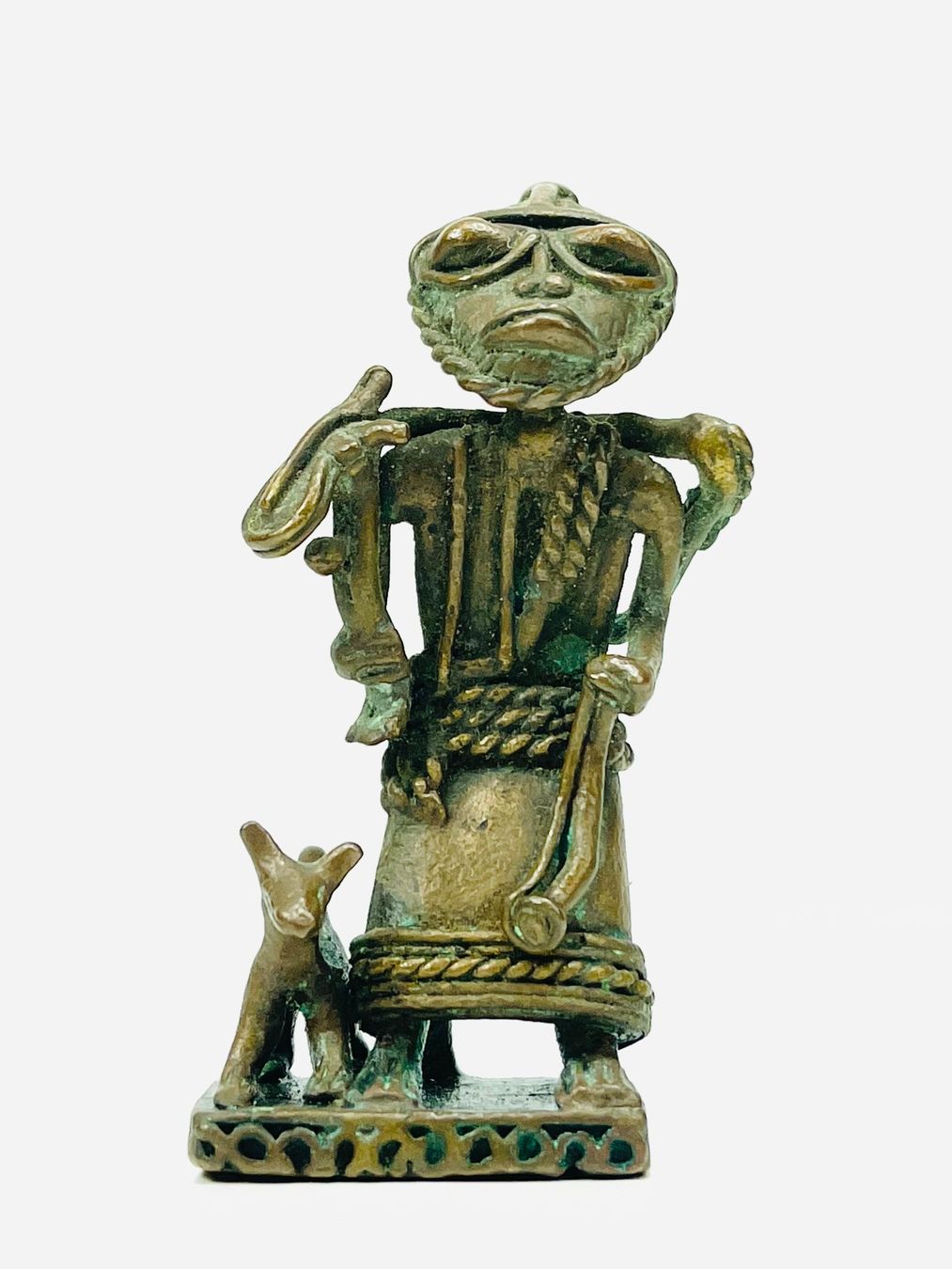 Figuren: Afrikanische Messing/Bronze Figur mit Hund – Gebraucht aus Zürich von Arche_Brockenhaus