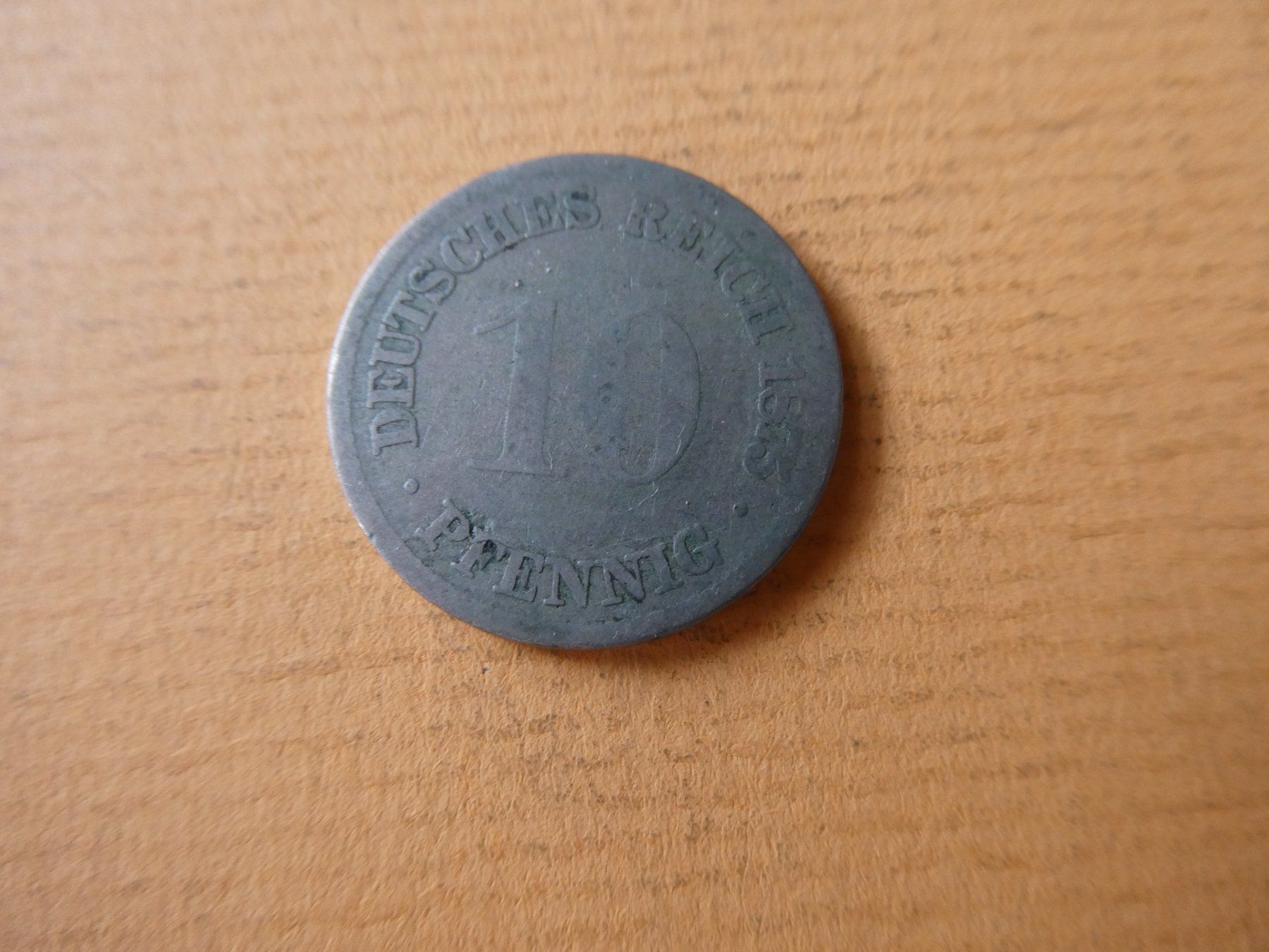 Alle Münzen: Dt. Reich 1875 D, 10 Pfennig – Gebraucht aus Hinterforst von Rohusri