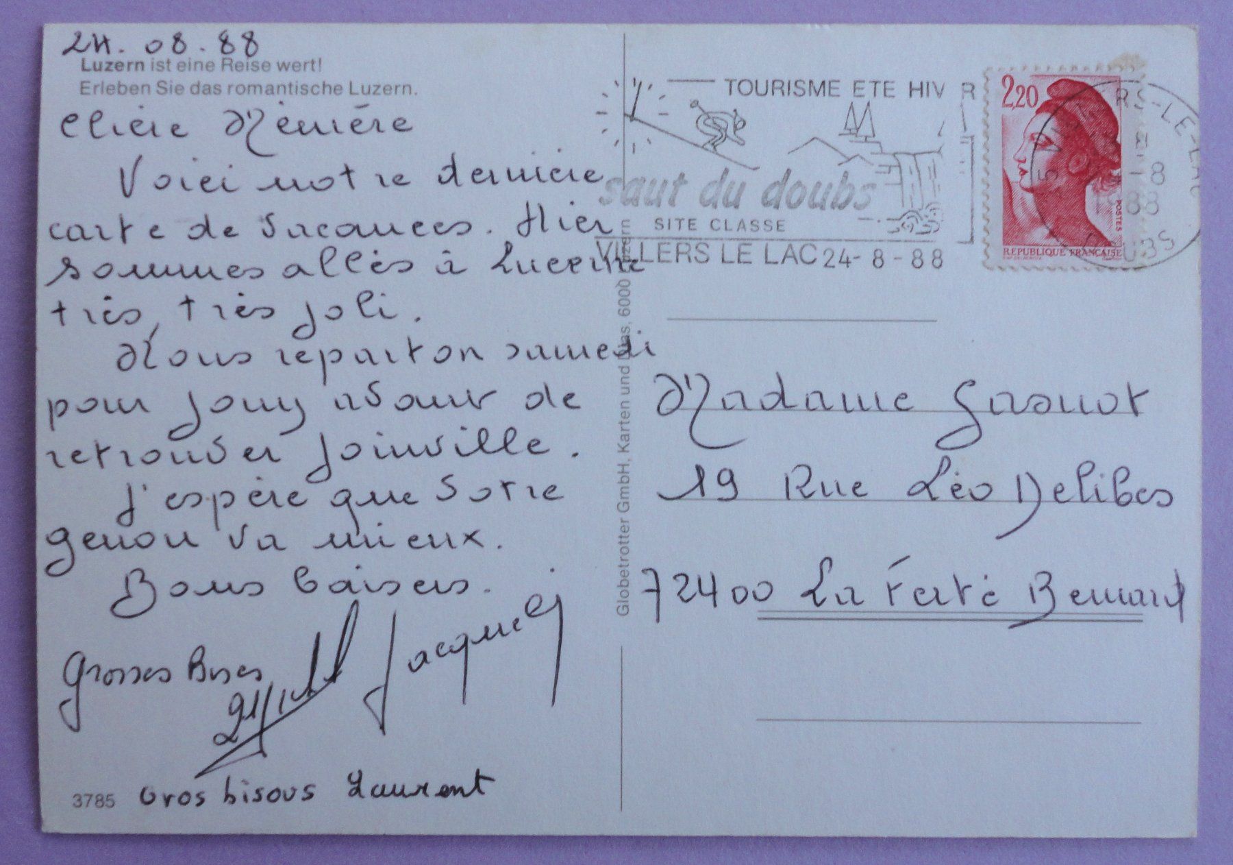 Cartoline postali: Luzern – Usato da Fétigny venduto da Billy2miny 1