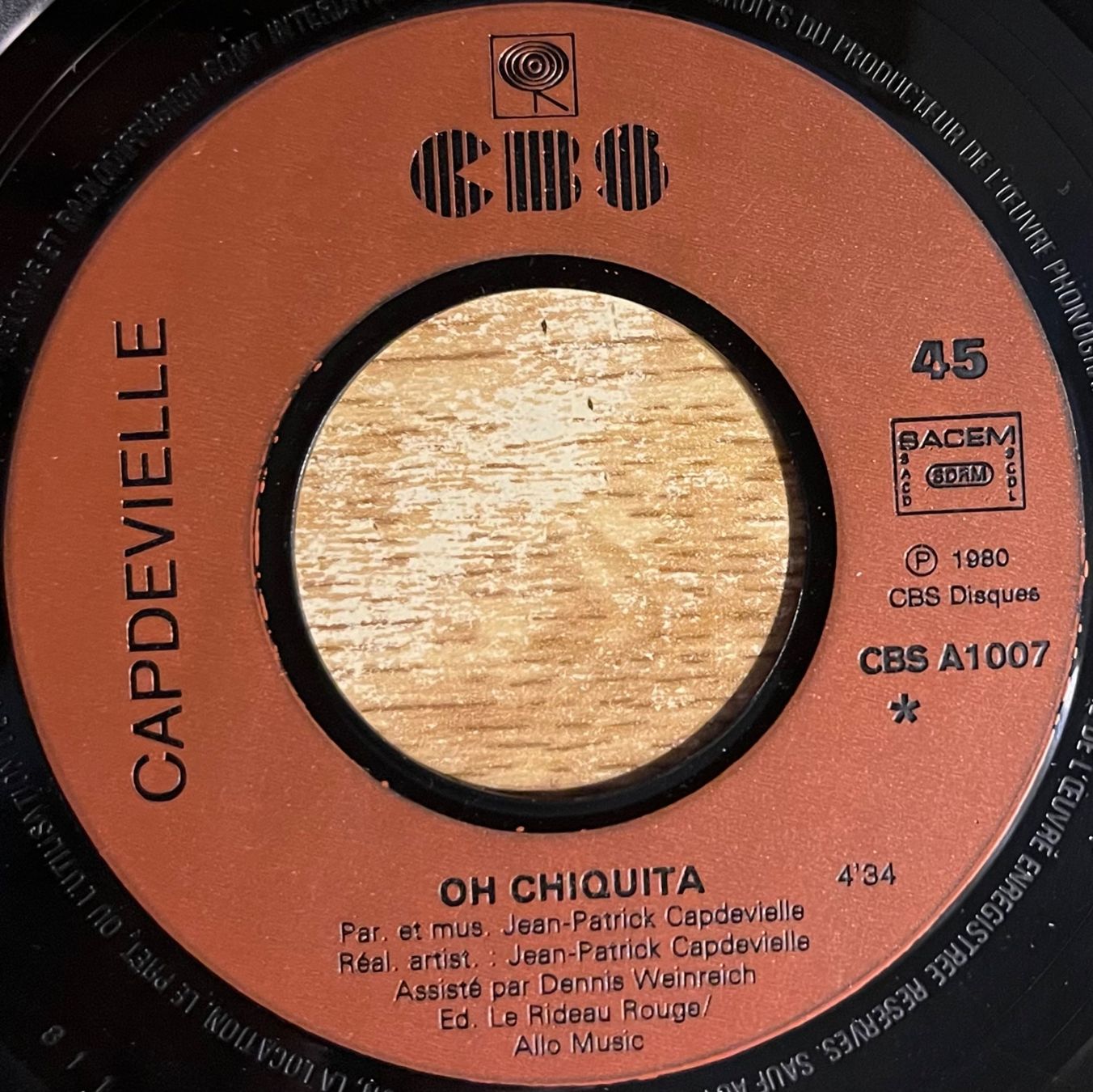Schallplatten: JEAN-PATRICK CAPDEVIELLE - OH CHIQUITA – Gebraucht aus Bussigny von vinyl-pas-cher 2