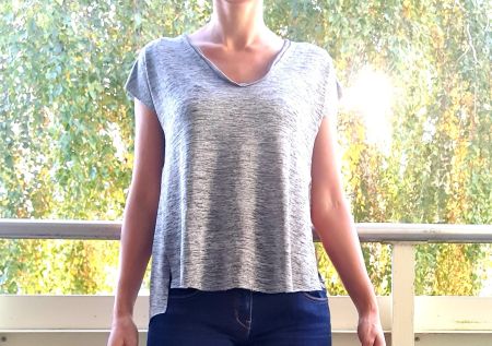 Strickshirt fein Silber-grau