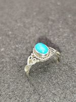 Vintage 925er Silber Ring mit Natur Türkis Top
