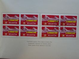 1956, Nr.325+315 Viererblöcke in PTT-HEFT (*/**/O) BRIG+SION