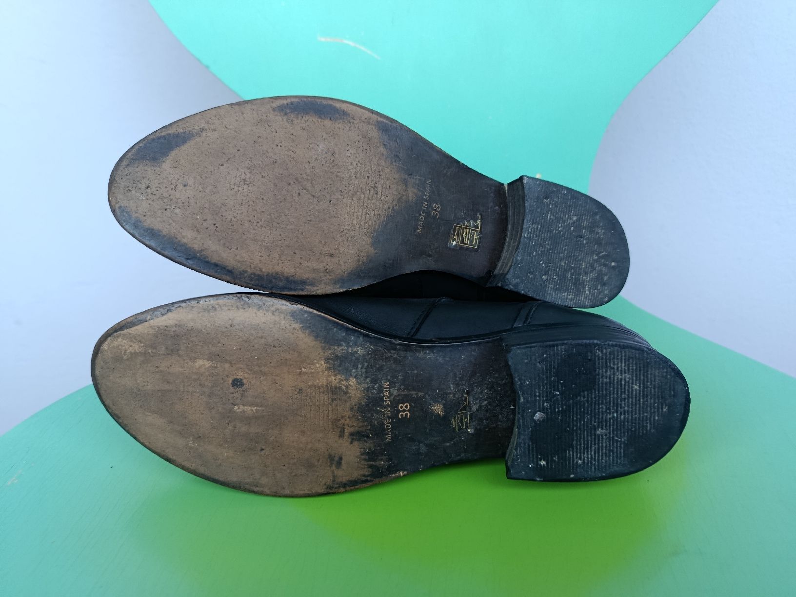 Scarpe da donna: Schwarze Stiefeletten, Leder, Gr. 38 – Usato da Basel venduto da Clay66 4
